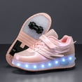 thumbnail image 5 of Kids Wheels Shoes with Lights Rechargeable Roller Skates Shoes Retractable Wheels Shoe LED Flashing Sneakers for Girls Boys Gift, 5 of 14
