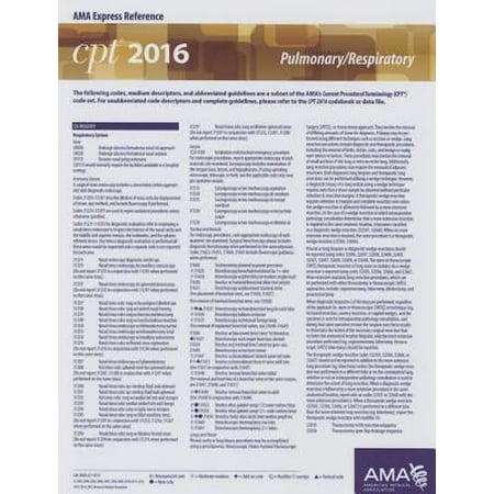 CPT 2016 Express Reference Coding Card Pulmonary/Respiratory