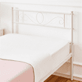 thumbnail image 3 of Yaheetech Graceful Scroll Metal Platform Bed Twin Bed with Headboard and Footboard, White, 3 of 9