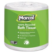 Marcal® 100% Recycled Two-ply Bath Tissue, Septic Safe, White, 330 Sheets/roll, 48 Rolls/carton