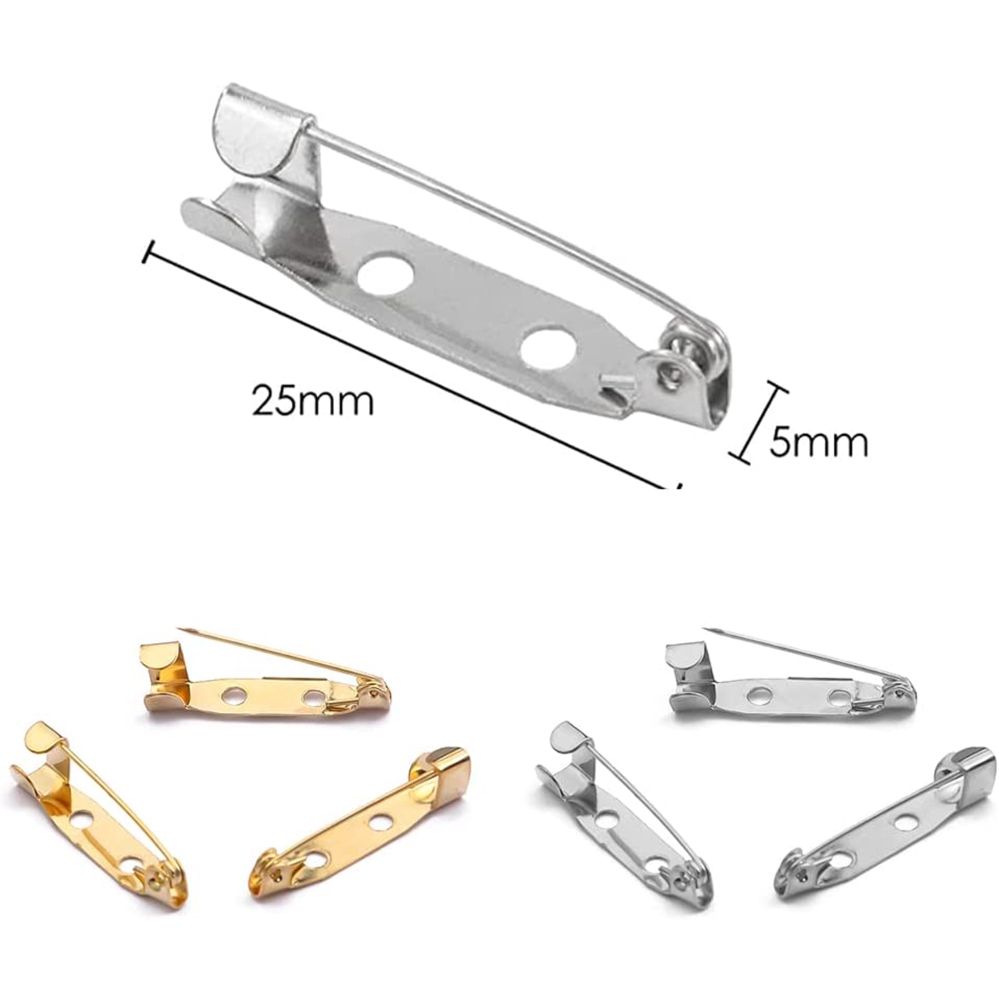 20-PCS Safety Pin Corsage Pins With Lock Head - Stainless Steel, For DIY, Jewelry, Crafts
