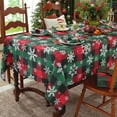 thumbnail image 4 of Christmas Tablecloth Rectangle 60 x 84 Inch, Plaid Table Cloth with Snowflake Decorations, Spillproof Dust-Proof Wrinkle Resistant Washable Table Cloth for Christmas, Dining, Party & Holidays, 4 of 7
