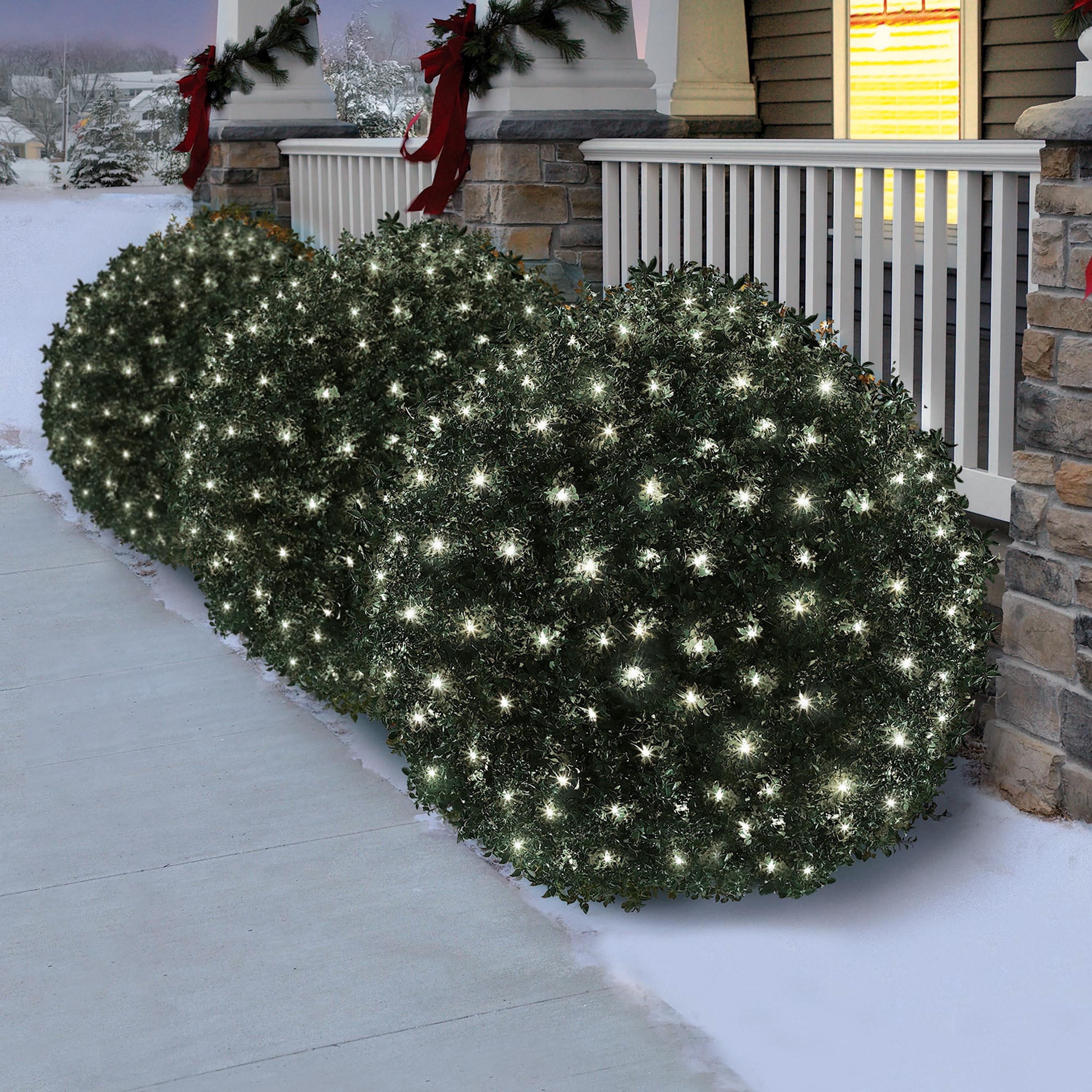Indoor/Outdoor 160-Count LED 8-Function Sync Christmas Net Lights, Cool White, Green Wire, 6' x 4', by Holiday Time