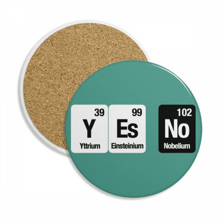

Yes No Checal Element Science Coaster Cup Mug Tabletop Protection Absorbent Stone