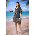 thumbnail image 3 of Women’s Short Viscose Kaftan – Bohemian Print | Lightweight, Stylish, Beachwear & Loungewear Cover Up | Free Size, 3 of 6