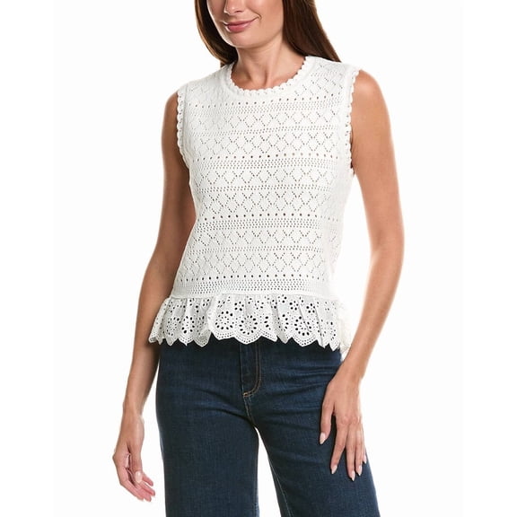 Nanette Nanette Lepore womens Sleeveless Top, l, White