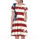 thumbnail image 1 of Balery Vintage American Flag Vestidos sueltos de manga corta para mujer, vestidos de verano 2025, vestidos casuales de corte A con vuelo., 1 of 6