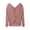 Pink, variant on Lovskoo Sweaters for Women Long Sleeve Fall and Winter Knitted Shirt V-Neck Pullover Medium Length Twist Front Tops Sweater Purple