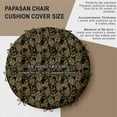 thumbnail image 3 of 55" Papasan Chair Cushion Cover by Vargottam - Waterproof, UV Resistant & Easy to Clean - Fits 50-55 Inch Cushions - Tropical Print, 3 of 7