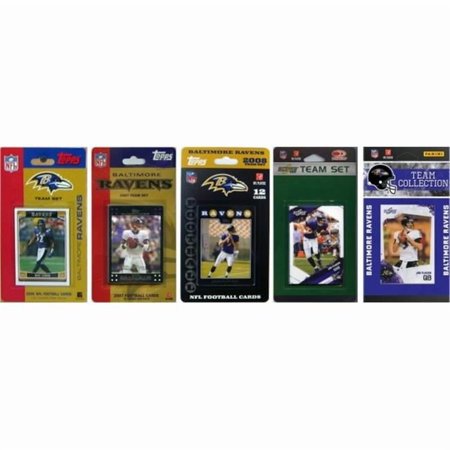 C&I Collectibles NFL Baltimore Ravens 5 Different Licensed Trading Card Team Sets O/S