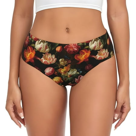 Womens Underwear - Colorful tulips No Show Seamless Underwear for Women  Soft Comfort Stretch Women s Panties  Hipster Ladies Panties Bikini Underwear Briefs