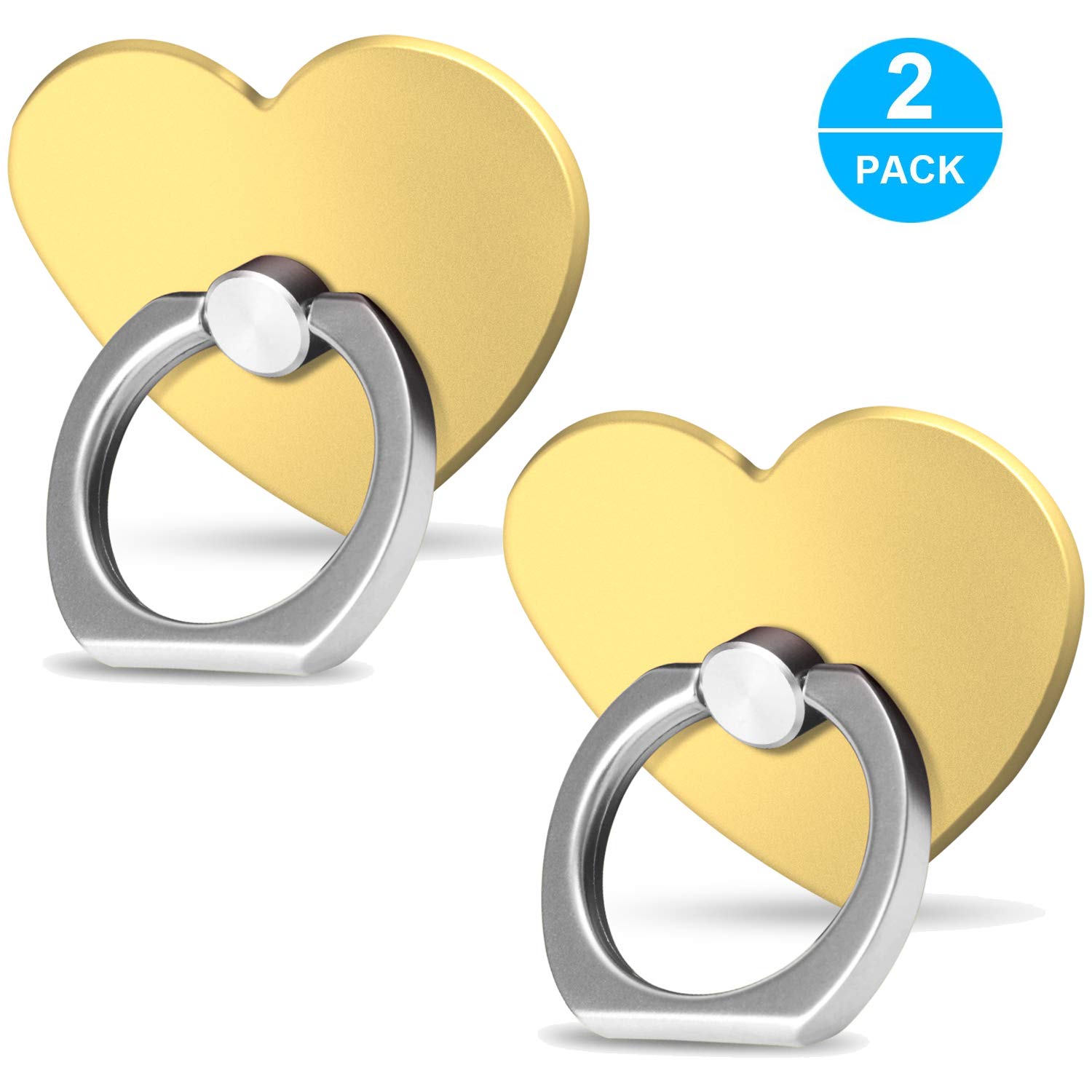 iFab Cell Phone Ring Holder Kickstand (2 Pack), 360° Rotating Phone