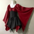 thumbnail image 2 of Busydd Women Costumes Gothic Sleeve Corset Dresses Sleeve Round-Neck Knee-High Dress L, 2 of 3