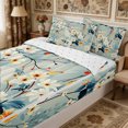 thumbnail image 2 of Manfei Botanical Flower Zipper Queen Comforter Set with Fitted Sheet and 2 Pillowcases,Spring Garden Zipper Bedding Set,Reversible, 2 of 7