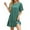 Green, variant on Loopsun Womens Dresses, Summer Dresses for Women, Women's Fashion Solid Shorts Sleeves Round Neck Mini Dress Black L