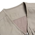 thumbnail image 4 of IROINNID Men's V-Neck Sleeveless Solid Color Loose Outdoor Vest Jacket Lightweight Cargo Vest With Pockets, 4 of 9