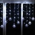 thumbnail image 4 of Nilvkv Christmas Snowflake Curtain Light Home Party Decoration Lights 16Snowflake 80Mini Led 11.5Ft Light String Lights for Holiday Decor, 4 of 6