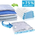 thumbnail image 3 of Sac de voyage sous vide, ensemble de 10 TLG Sacs de compression Sacs à vêtements Sacs de rangement sous vide pour vêtements Couettes Linge de lit Oreillers, rouleaux à la main Aucun aspirateur requis, 3 of 3