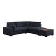 thumbnail image 2 of Eri 100 Inch Sectional Sofa, Right Chaise, Ottoman, Pillows, Dark Gray, 2 of 6