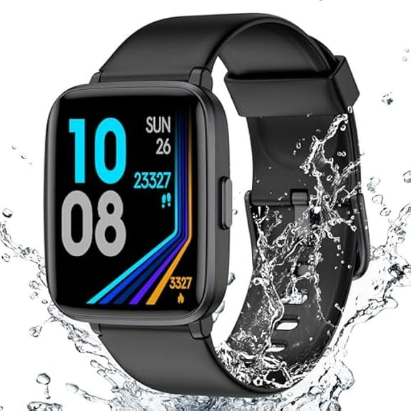 Fitness Tracker Watch with Heart Rate Monitor, Large Screen Activity Tracker with Pedometer, Sleep Monitor, Calories & Step Counter, IP68 Waterproof Smart Watch for Women Men Fitness Watch for Sports