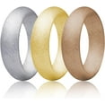 thumbnail image 4 of ATJIA 10 Rings Pack Silicone Wedding Ring for Women Men Thin and Stackable Silicone Rubber Glitters Rings for Love Couple, 4 of 5