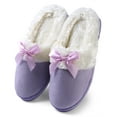 thumbnail image 5 of Women’s Soft & Cozy Memory Foam Plush Slippers with Ribbon Bow and Non-Slip Rubber Sole – Indoor Outdoor Spa House Shoes, 5 of 8