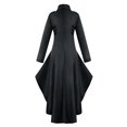 thumbnail image 5 of Leodye Robe Médiévale à la Mode et Confortable pour Femmes, Queue-de-Pie, Ourlet Irrégulier, Haut long Rétro Noir 8(L), 5 of 5