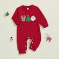 thumbnail image 6 of FYDUU Baby Christmas Outfit Baby Boy Girl Romper Jumpsuit Santa Claus Embroidery Long Sleeve Playsuit Cute Red One-Piece Jumpsuits 3-6 Months, 6 of 7