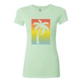 thumbnail image 2 of Tropical Palm Tree Silhouette | Womens Pop Culture Slim Fit Junior Tee, Mint, Small, 2 of 4