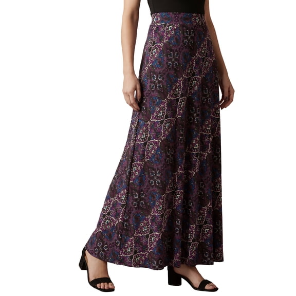 Jessica London Casual Wide Elastic Pull-On Lightweight Maxi Skirt