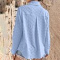 thumbnail image 4 of Vedolay Blouses for Women 2023 Casual Button Down Lapel Collar Tops Blue,XL, 4 of 5