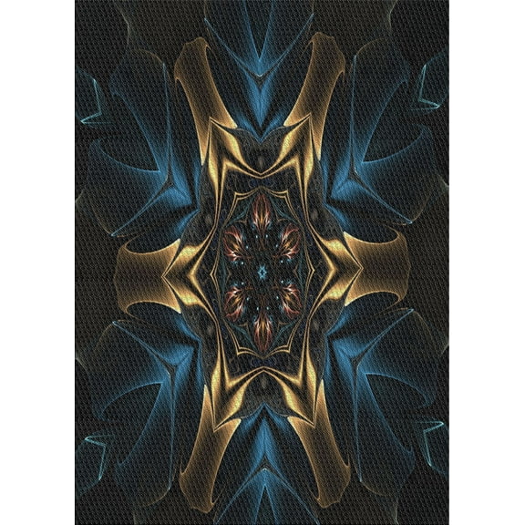 Ahgly Company Machine Washable Indoor Rectangle Transitional Night Black Area Rugs, 5' x 7'