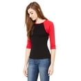 thumbnail image 2 of Women's Baby Rib 3/4 Sleeve Contrast Raglan T-Shirt, 2 of 3