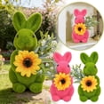 thumbnail image 3 of Creatine Bunny Rabbit Statue Garden Sculpture Outdoor Patio For Easter Party, 3 of 5