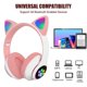thumbnail image 4 of KERHAND Bluetooth Headphones for Kids, Cute Ear Cat Ear LED Light Up Foldable Headphones Stereo Over Ear with Microphone/TF Card Wireless Headphone for iPhone/iPad/Smartphone/Laptop/PC/TV (PIink), 4 of 5