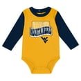 thumbnail image 2 of Newborn & Infant West Virginia Mountaineers Double Up Long Sleeve Bodysuit & Pant Set, 2 of 5
