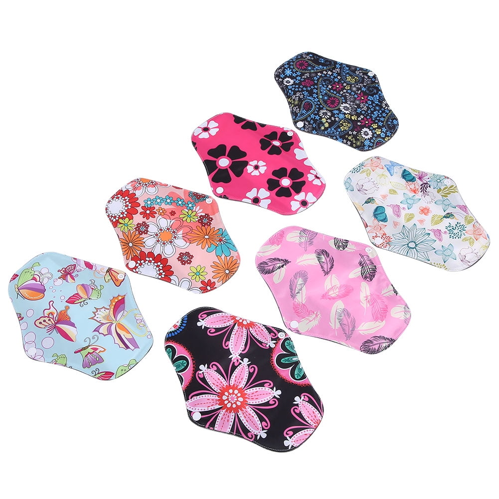 Hilitand Sanitary Towels, 7Pcs Breathable Reusable Practical Cloth