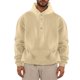 thumbnail image 1 of Sudadera con capucha para hombre, color liso, bolsillos, botones, manga larga, blusa de poliéster, 1 of 5