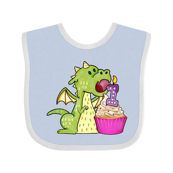 Inktastic Dragon Cupcake 1st Birthday Boys or Girls Baby Bib