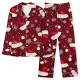 thumbnail image 6 of successthop Christmas Pjs Women 2 Piece Santa Hat Long Sleeve Snowflake Shirts Holiday Merry Sleepwear with Pockets, 6 of 6