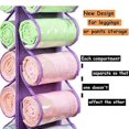 thumbnail image 4 of T-shirt storage bag storage hanger 24 compartments, purple, 4 of 5