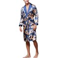 thumbnail image 1 of GHSDFBB Menu2019s Lightweight Satin Sleep Robe Kimono Gown, Bathrobe for Men Long Style, 1 of 4