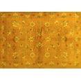 thumbnail image 1 of Ahgly Company Machine Washable Indoor Rectangle Abstract Yellow Contemporary Area Rugs, 2' x 4', 1 of 4