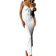 thumbnail image 3 of Vestido De Encaje De Verano Vestido ajustado para mujer Cuello redondo Ranura lateral Y2K Estilo sexy Traje de vacaciones sin espalda Cgtredaw Blanco S para Mujer, 3 of 7