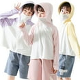 thumbnail image 3 of LYMAYTER Kids Girls Boys Hooded Protection Jacket Toddler Ice Silk Breathable Long Sleeve Sun Shirt Summer Thin Air- Conditioning Clothing 4-13 Years, 3 of 9