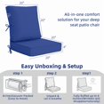thumbnail image 3 of NOFFA 2 Set 20 x 20 x 4 inch Outdoor Chair Cushions for Patio Furniture for Wicker Chair, Water Resistant Removable Cover and Straps, Non-Slip Base,Blue, 3 of 6