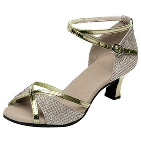 Women s Prom Dance Square Lace Up Wedge Sandal Latin Ballroom Shoes Salsa Bow Wedges for Women Dance Shoes Women s Middle Retro Platform Heel Heels
