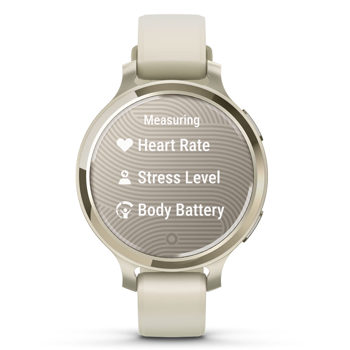 Garmin Lily 2 Active (Lunar Gold/Bone) Women's Fitness Smartwatch Gift Box Bundle - Bright Touchscreen Display, Built-in GPS, All-Day Health Monitoring Wall Adapter & Hard Case