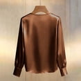thumbnail image 6 of ZQGJB Women Satin Silk Tops Dressy Business Casual Tunic Blouse Lightweight Long Sleeve Peal Button Decor Work Shirts Office Outfits, 6 of 6