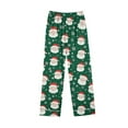 thumbnail image 3 of Women Christmas Pajama Set Long Sleeve Fleece Sleepwear Two Piece Pjs Winter Loungewear Snowman Print Nightwear, 3 of 7
